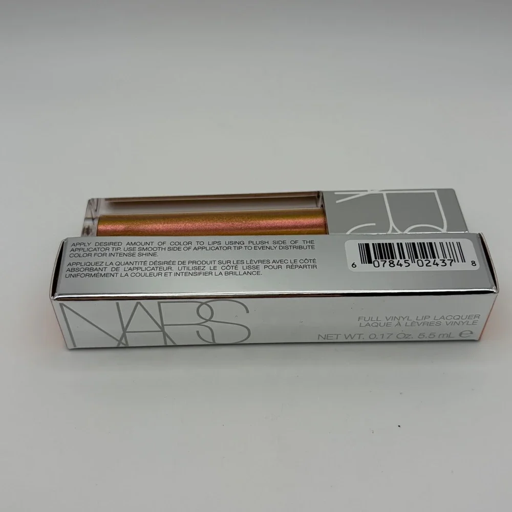 NARS Full Vinyl Lip Lacquer Cape Town 2437 Metallic Gold Peach Pink 0.17oz NIB